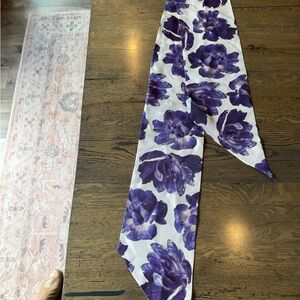 Floral Purple and White Scarf